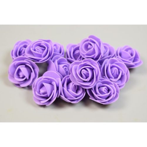 Polifoam rózsa fej 3cm lila