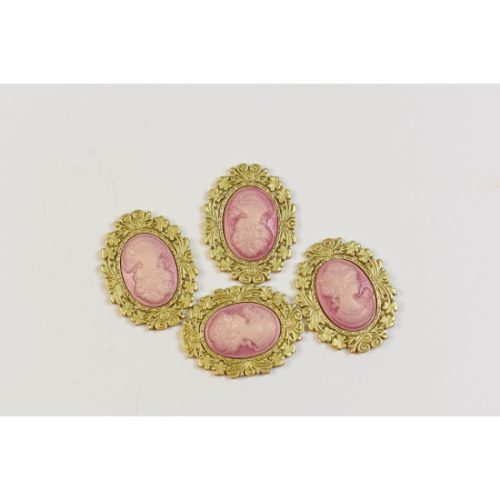 Medál Sissy 3×4cm rózsaszín