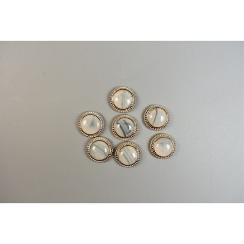 Medál köves 1,8cm szürke