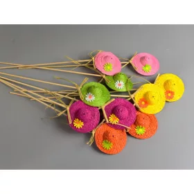 Betűző szalmakalap 5,5cm mix