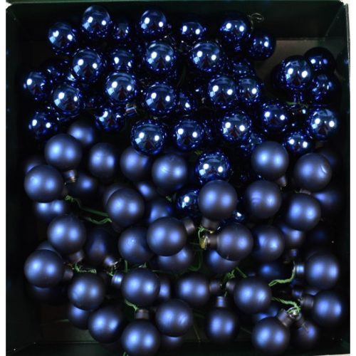 Üveggömb drótos 2cm éjkék vegyes