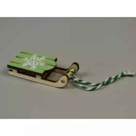 Szánkó hópihével 7x5x3cm natúr