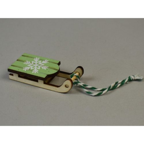 Szánkó hópihével 7x5x3cm natúr