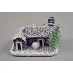 Papír házikó 8×12×7cm kék