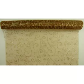 Organza tekercs kar. indás 48cm×5m bronz