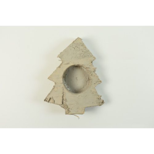 Mécsestartó fenyő nyírfából 11×9,5cm falfestékes szürke