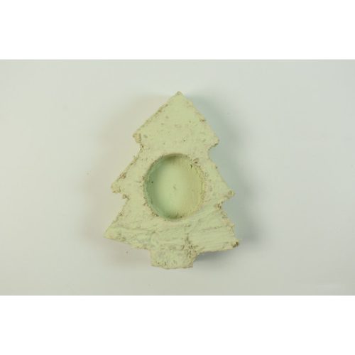 Mécsestartó fenyő nyírfából 11×9,5cm falfestékes halványzöld