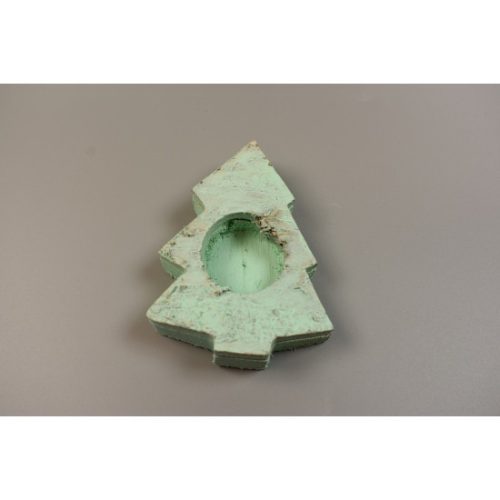 Mécsestartó fenyő nyírfából 11×9,5cm falfestékes aqua