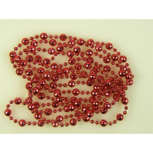 Gyöngy füzér "gyémánt" 4mm/8mm/2m piros