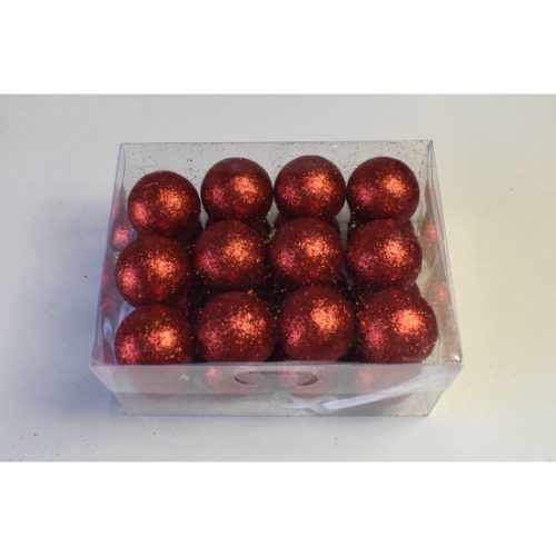 Gömb glitter 4cm piros