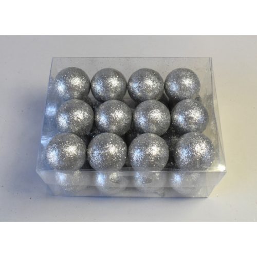 Gömb glitter 4cm ezüst