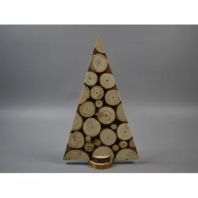 Fenyő fa szeletekből 24cm natúr