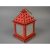 Fa lámpás ledes csillag mintás 12x7cm piros