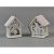 Fa házikó ledes harang, hóember 7,5×5cm csillogó fehér