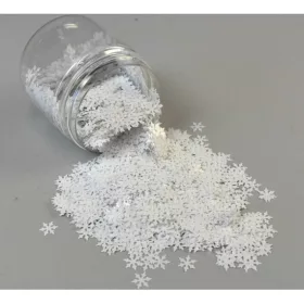 Dekor szóró hópihe 8mm 30g fehér