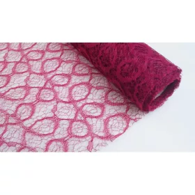 Dekor csipke háló hurokmintás 48cm×5m bordó