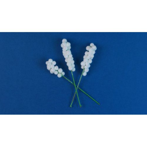 Betűző ribizli 4cm fehér&glitter