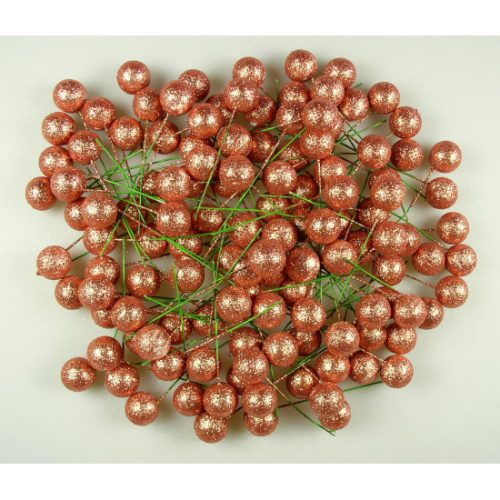 Betűző bogyó 2cm bronz&glitter