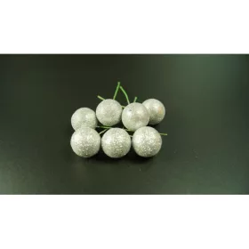 Betűző bogyó 2,5cm ezüst&glitter