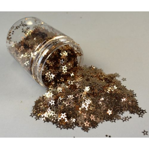 Dekor szóró csillag 6mm 30g rozé arany