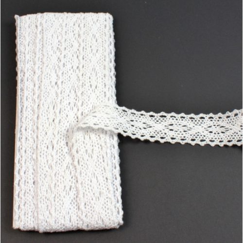 Csipke szim. 2,5cm 2. fehér
