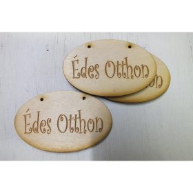   Natúr fa - "Édes otthon" ovál táblák 3db/csomag
