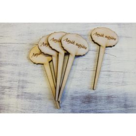   Natúr fa - "Anyák napjára" beszúrós gravírozott tábla 5db/csomag