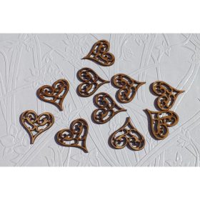 Vintage szív 4x4cm 10db/csomag
