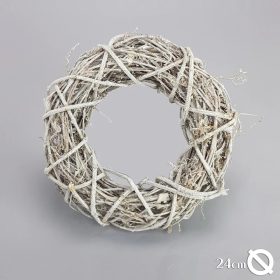 Inda koszorú fém vázon kicsi 24cm 15/#