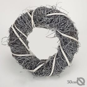 Tekert koszorú szürke 30cm