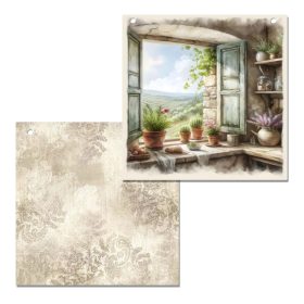   Nyomtatott fa tábla - Mediterrán csempe minta - Toscana barna 2db/csomag