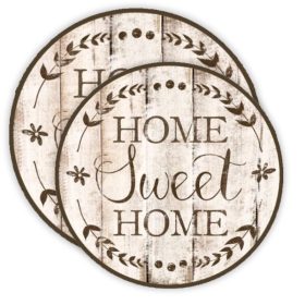   Nyomtatott fa tábla koszorú közép - Home Sweet Home 11.8 cm