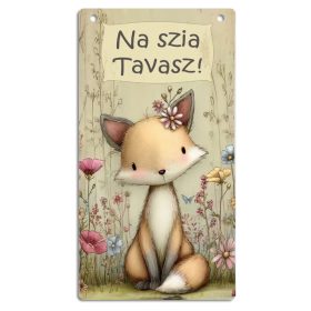 Nyomtatott fa tábla - Na szia Tavasz 13x24,3cm