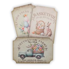 Nyomtatott dekorkarton - Húsvéti dekor táblák 3db/csomag