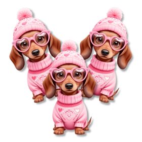 Nyomtatott dekorkarton - Szerelmes tacsi 3db/csomag