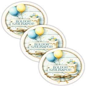 Nyomtatott dekorkarton - Ovál tábla szülinap 3db/csomag