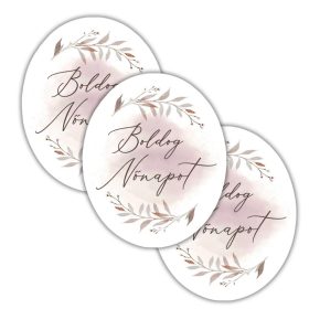   Nyomtatott dekorkarton - Nőnapi ovál tábla - pasztell rózsaszín 3db/cs