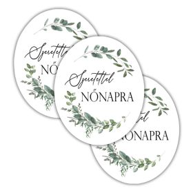   Nyomtatott dekorkarton - Nőnapi ovál tábla - pasztell barack 3db/cs