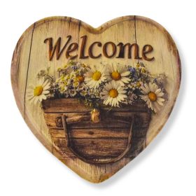 Nyomtatott natúr szív peremes - Welcome
