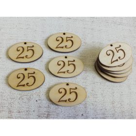   Natúr fa - Évfordulós gravírozott ovál táblák 10db/csomag