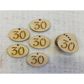   Natúr fa - Évfordulós gravírozott ovál táblák 10db/csomag