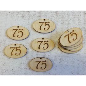   Natúr fa - Évfordulós gravírozott ovál táblák 10db/csomag