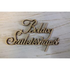   Natúr fa - "Boldog születésnapot" felirat 10,5cm 3db/csomag
