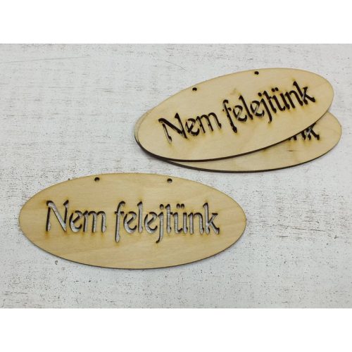 Natúr fa - "Nem felejtünk" ovál áttört tábla 14x6cm 3db/csomag