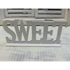 Fa "SWEET" felirat talppal fehér 25cm