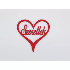 Fa - Szeretlek szívben piros 10cm