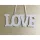 Natúr fa "Love" felirat lyukkal fehér