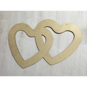 Natúr fa dupla szív fotókeret 40cm