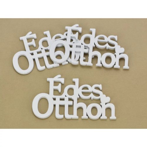 Fa "Édes Otthon" felirat koszorúra fehér 8x13,5cm 3db/csomag