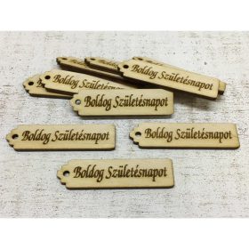   Natúr fa - "Boldog Születésnapot" hosszú scrapbook tábla 10db/csomag